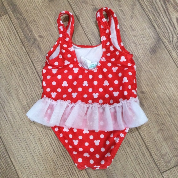 12 Months Red Disney Minnie Mouse Swimsuit - Picture 2 of 3